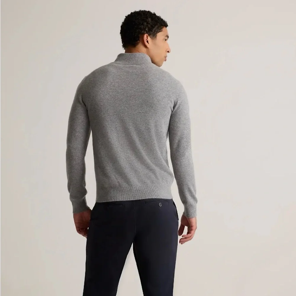 J.Crew Gray Cotton half-zip pullover